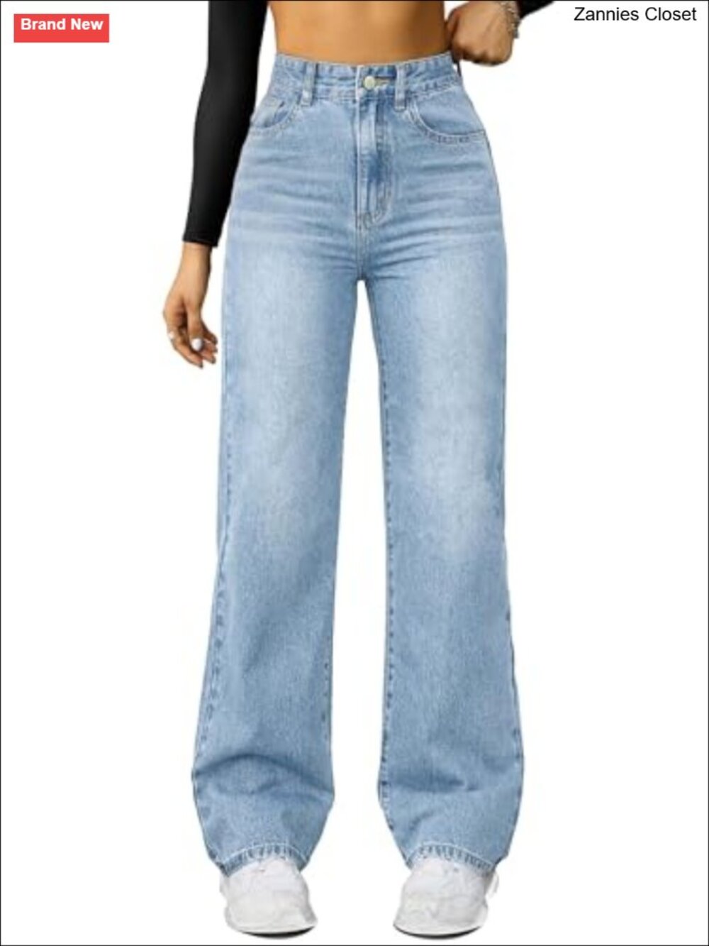 High Waisted Straight Leg Boyfriend Jeans Stretch Denim Pants